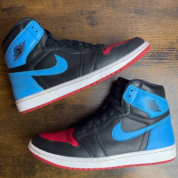 Jordan 1 High OG UNC To Chicago 2020 Size 12 W 10.5 M CD0461-046 Red Blue Black - Picture 4 of 9